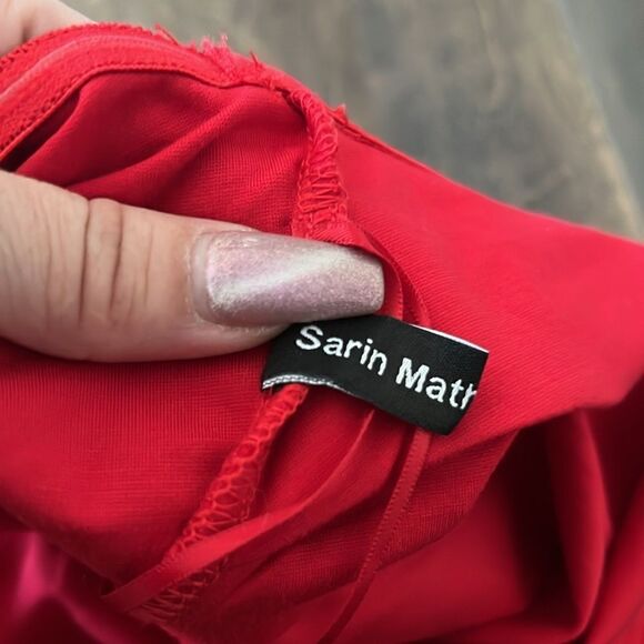 New Sarin Mathews One Shoulder Long Sexy Sleeveless Bodycon Ruched Wrap … - Picture 15 of 16